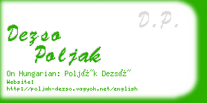 dezso poljak business card